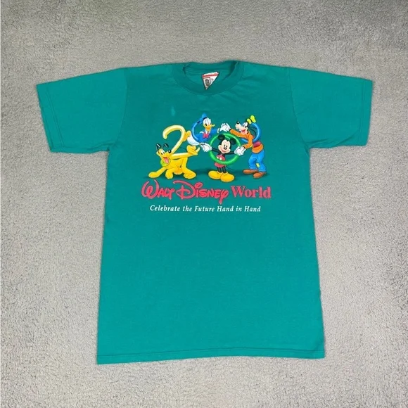 Vintage Y2K Teal Walt Disney World T-shirt - Picture 1 of 4